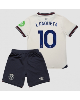 Billige Fotballdrakt West Ham United Lucas Paqueta #10 Replika Bortedraktsett Barn 2025-26 Kortermet (med bukser)